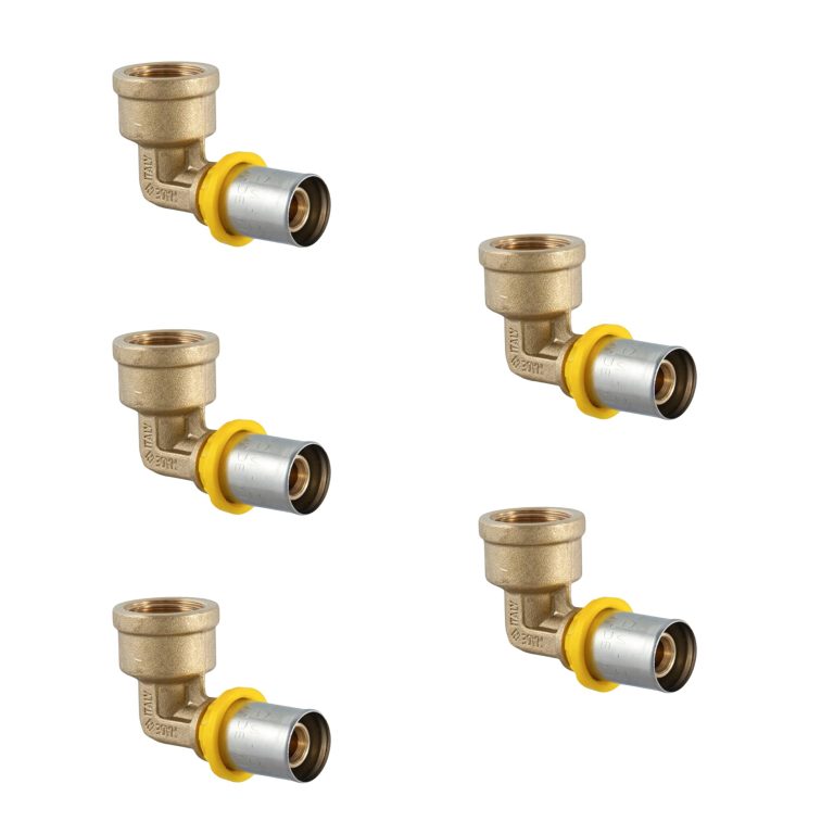 Raccordo curvo gomito femmina 1/2" x 16mm A Pressare 5pz